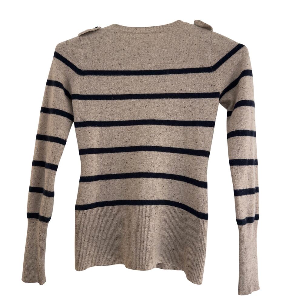 Autumn Cashmere Striped Crewneck Sweater
100% PURE CASHMERE OATMEAL & BLACK · XS - Picture 4 of 6